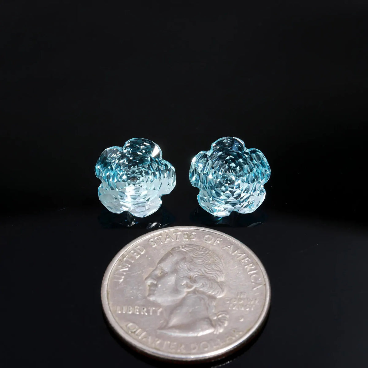 Natural Sky blue topaz Flower Fancy Cut 10 MM