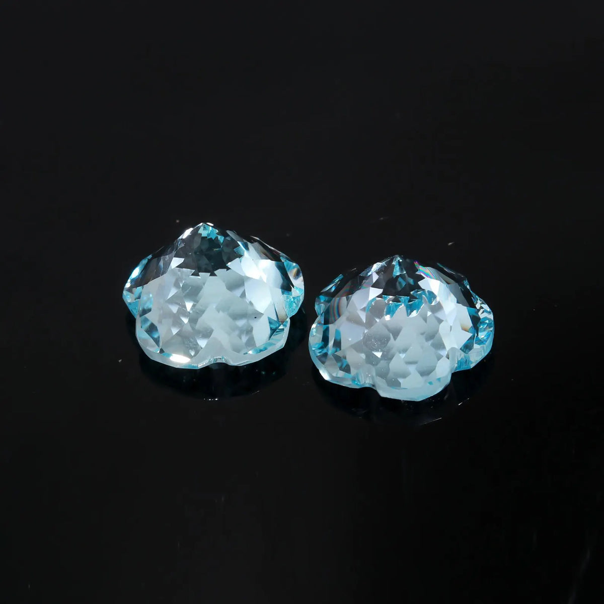 Natural Sky blue topaz Flower Fancy Cut 10 MM