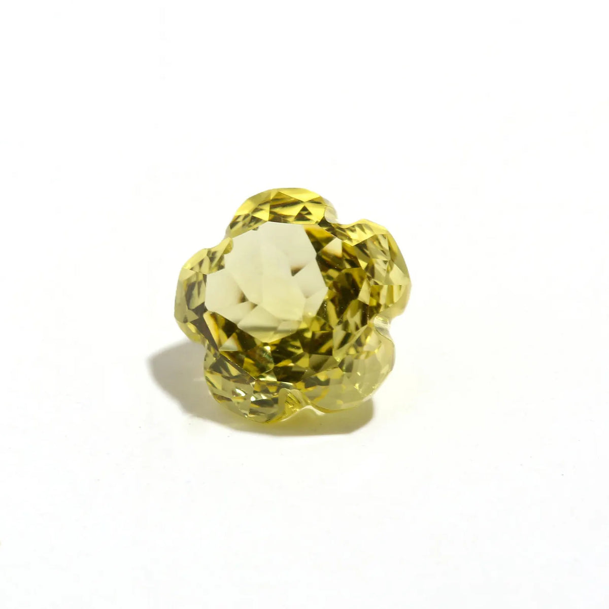 Natural Lemon Quartz Flower Fancy Cut 10 MM