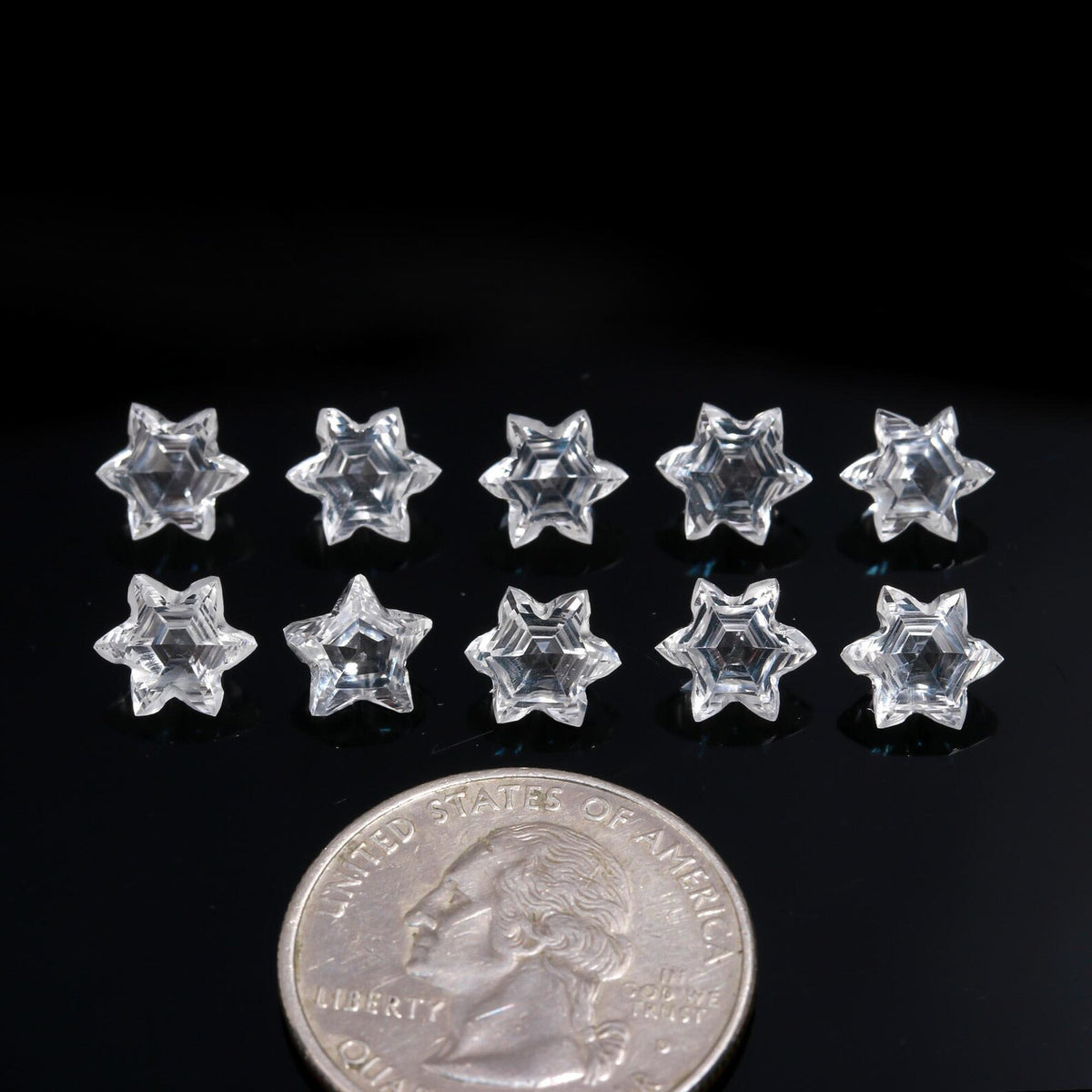 Natural White quartz 7 MM, Star cut loose gemstone