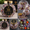 300 Natural Mixed Gemstones Lot | Crystal Collection Bottle